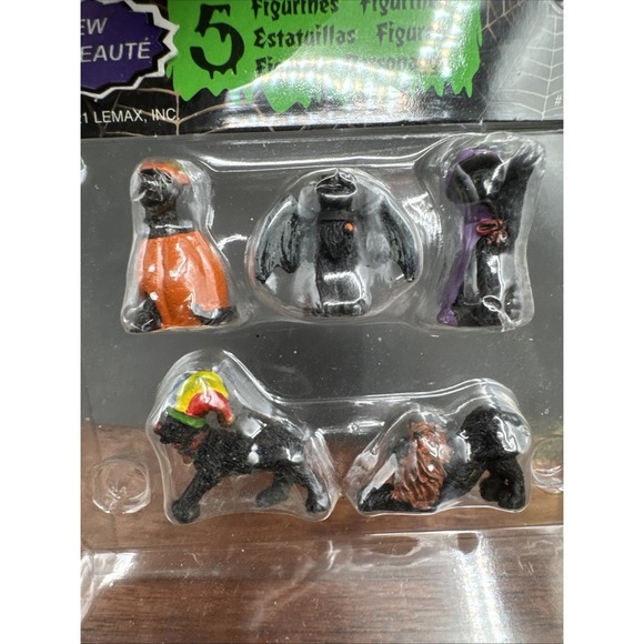 Lemax Spooky Town Halloween Cats -Set Of  5-Halloween Village Carnival - Picture 4 of 4